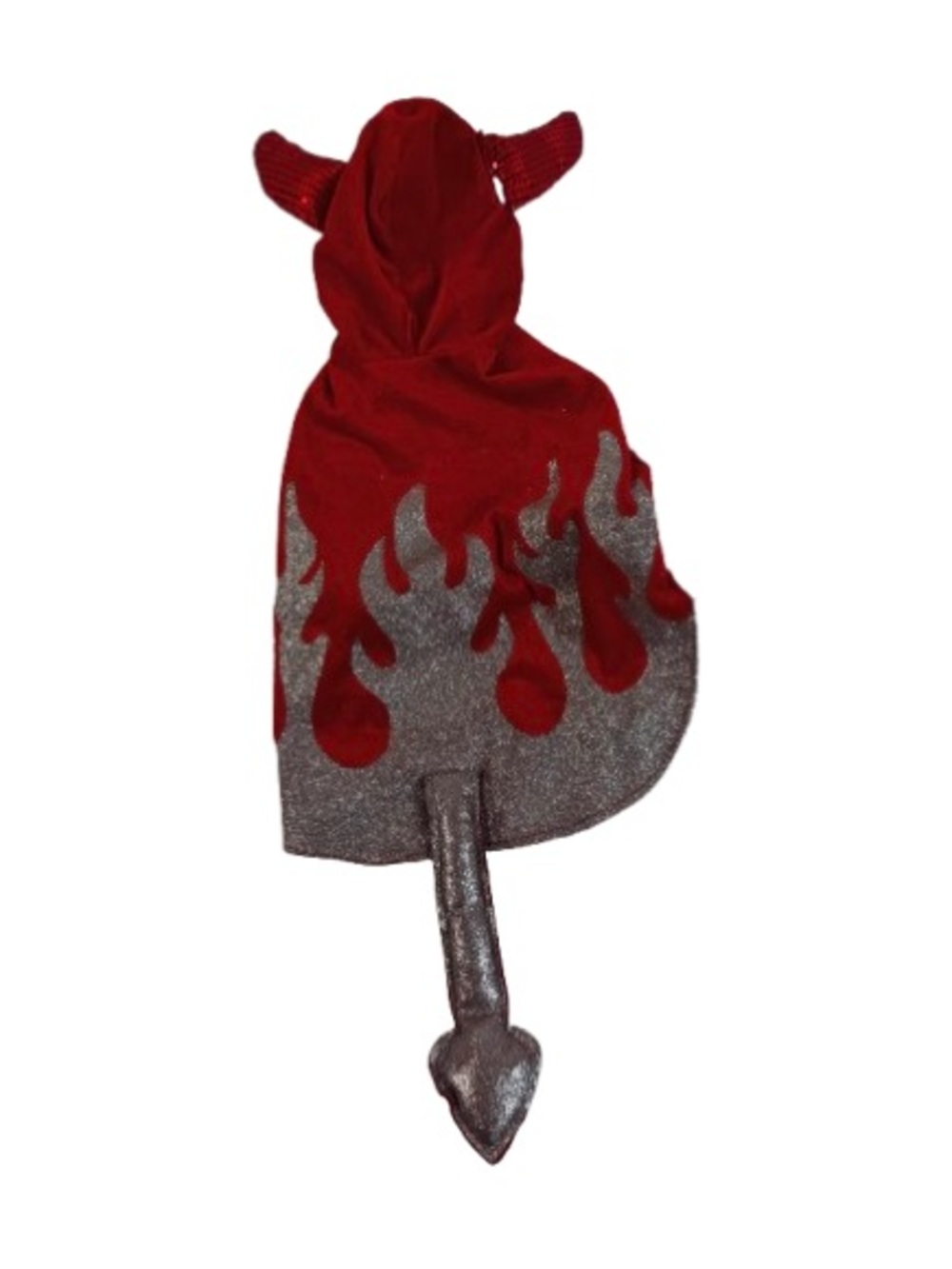 Red & Silver Flame Hooded Devil Cape Costume